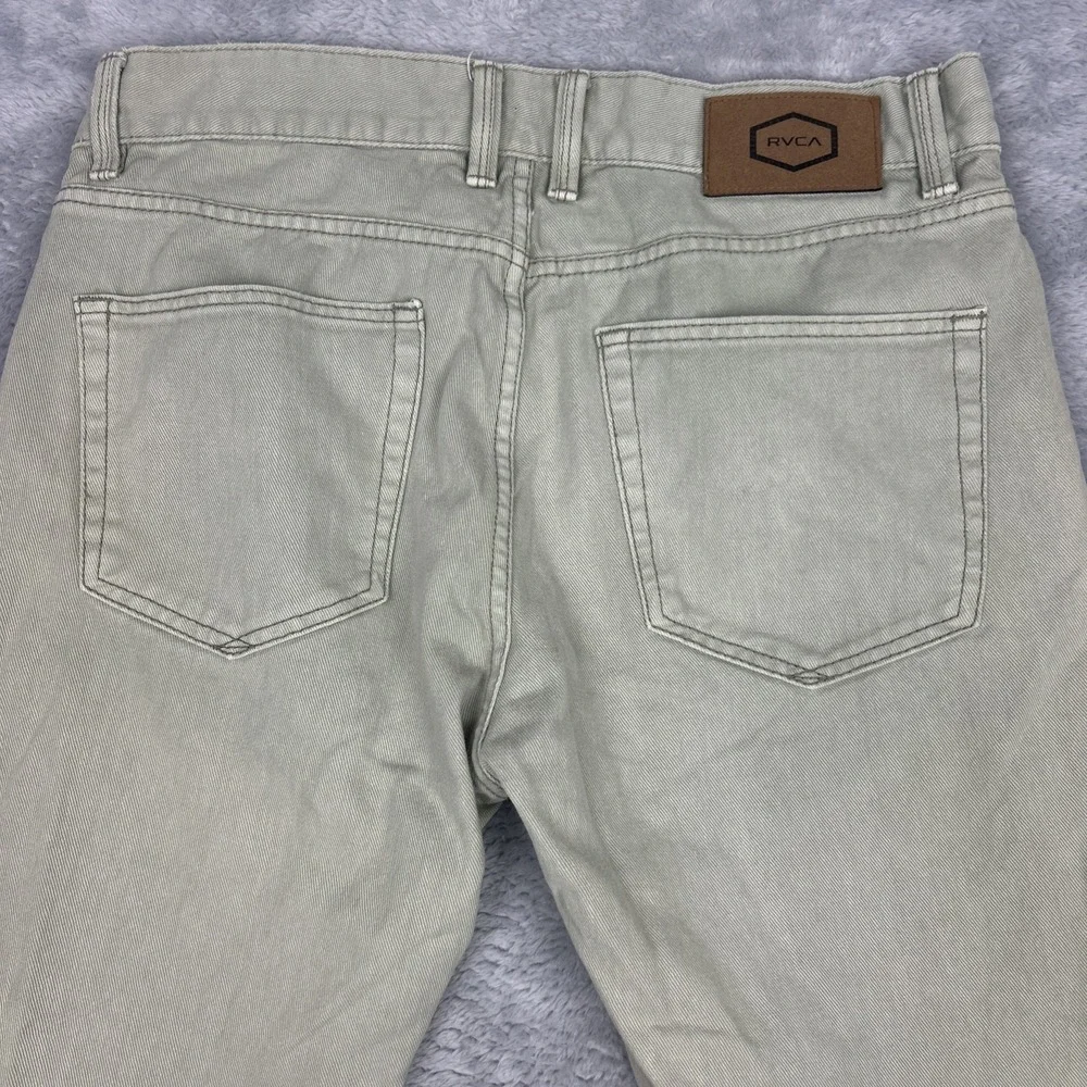 RVCA Jeans Mens Daggers Fit 32 Green‎ Slim Straight Leg